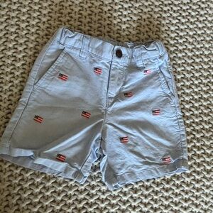Janie and Jack Sky Blue Shorts with Flag Detail